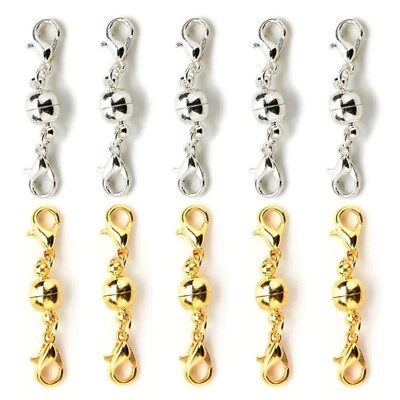 10Pcs Magnetic Clasps Strong Silver Gold Plated For Necklace Jewelry Making - Image 1 of 4