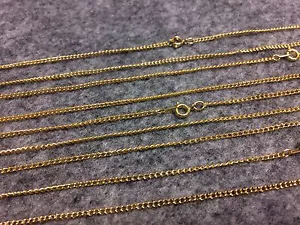 Thin 2mm Gold Plated Curb Link Chain Necklace 16" 17" 18" 20" 24" NEW - Picture 1 of 6