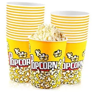 WYOMER 25 Pack 32oz Paper Popcorn Boxes Popcorn Containers Popcorn Buckets - Picture 1 of 8