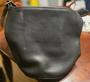 Vintage Coach Black Leather Bucket Shoulder Bag No. J4N -4082 Boho Rare - Picture 1 of 11