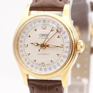 [Near MINT] ORIS Pointer Date 7405 Automatic Ivory Dial  Women's Watch 26mm - Picture 1 of 14