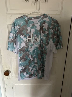 Camisa de Pesca Huk Performance Manga Corta Estampado Camuflado Para Hombre Grande Usada en Excelente Condición Foto 1 de 4