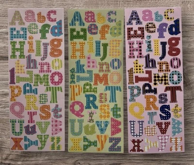 Lot Of 3 Alphabet Glitter Scrapbook Cardstock Embellishments NEW - Image 1 of 4