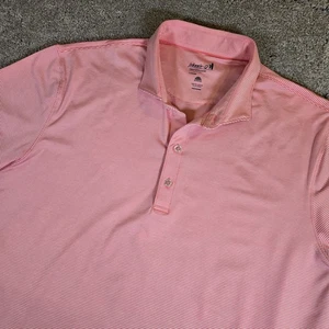 Polo de golf Johnnie-O rosa a rayas rendimiento para hombre talla grande informal - Imagen 1 de 9