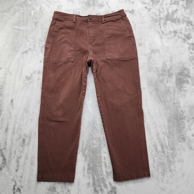A New Day Pants Womens 14 Brown High Rise Slim Straight Fit Ankle Chino Stretch - Image 1 of 4