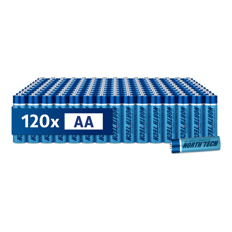 AA Batterien  120x North Tech | 1,5V Mignon R6 Super Heavy Duty | auslaufsicher - Bild 1 von 4