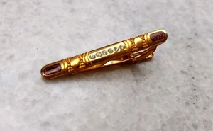 Vintage gold tone metal tie clip - Picture 1 of 7