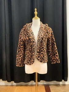 Kids Leopard Print Sweater Jacket Size 7/8 Youth - Picture 1 of 7