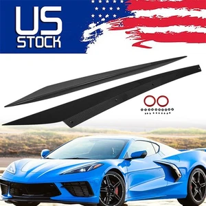 Carbon Fiber Side Skirts Rocker Panel Lip For Corvette C8 ZR1 RZ51 Style 2020-24 - Picture 1 of 14