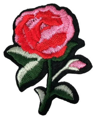 Patch Sew On Iron On Embroidered Clothing Hats Jackets Coat  ROSE FLOWER A150 - Image 1 of 3