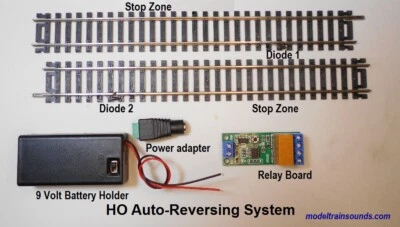 Auto-Reversing system for HO scale Point to Point Layout with 9" end stop tracks - Image 1 of 4