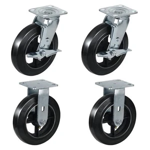 8 Inch Rubber on Cast Iron Wheel Heavy Duty,Capacity 1100-4400LB - Picture 1 of 68