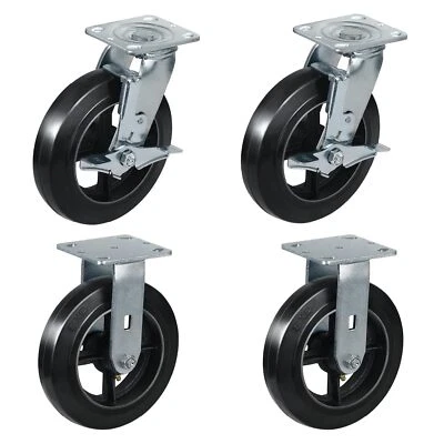 SYRANTION 8 Inch Rubber on Cast Iron Wheel Heavy Duty,Capacity 1100-4400LB