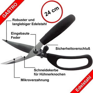 Edelstahl Geflügelschere Hähnchenschere Fleischschere Schere Hähnchen Wildschere - Bild 1 von 3