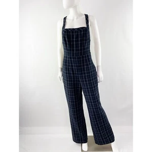 Urban Outfitters Overall blau kariert ausgestelltes Bein Jumpsuit Gr. 2 - Bild 1 von 8