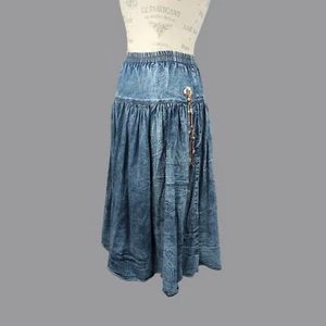 Vintage J. West Denim Maxi Skirt X Small Native Western - Picture 1 of 11