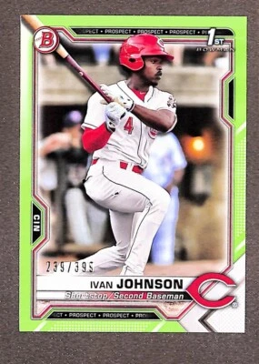 2021 Topps 1st Bowman Prospect Neon Green #BCP-149 Ivan Johnson /399 - Image 1 of 3