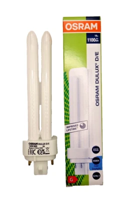 OSRAM Kompaktleuchtstofflampe Dulux D/E G24q-2 18W/865 4-Pin cool white daylight - Bild 1 von 4