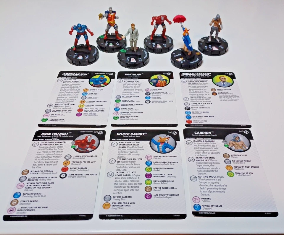 Heroclix Deathlok No22 Osborn No26 Patriot No39 Rabbit No43 Carrion Absolute Carnage - Изображение 1 из 1