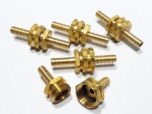 5 Midland 30025 Brass 3/8" Hose ID x 1.19" Shank Length Garden Hose GH Coupling - Picture 1 of 8