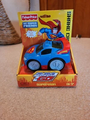 **¡RARO!!** (NUEVO EN CAJA) Fisher Price DC Super Friends Shake N'GO! SUPERMAN SHAKE CAR Foto 1 de 4