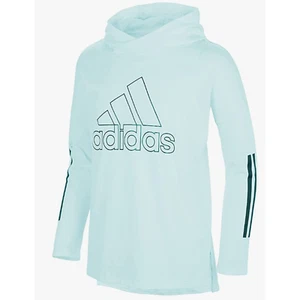 adidas Girl's Long Sleeve Hooded Graphic Tee 5 Little Kids - Picture 1 of 4