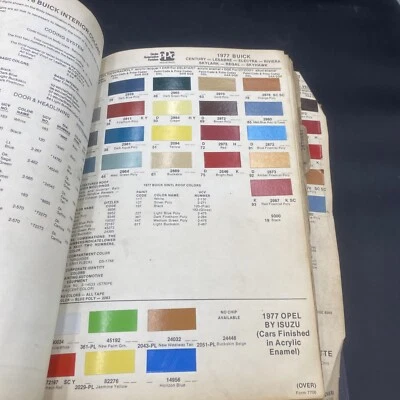 1977 Buick Regal LeSabre Skylark Riviera Skyhawk Opel Paint Chips Sheet Only - Image 1 of 4