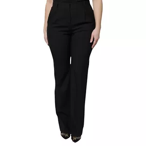 DOLCE & GABBANA Pants Black Wool High Waist Boot Cut Dress IT40/US6/S RRP 970usd - Picture 1 of 7