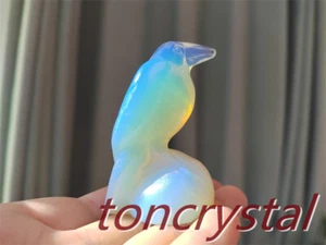 2" Opalite Raven Skull Hand Carving Quartz Crystal Bird Skull Reiki healing 1pc - Picture 1 of 11