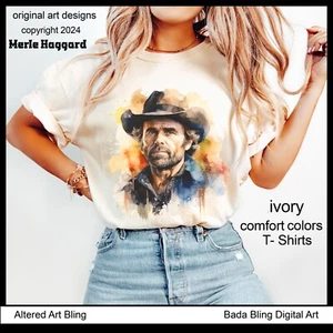 Merle Haggard Shirts Original Art KOMFORT FARBE T-Shirts Country Musik Shirts - Bild 1 von 3