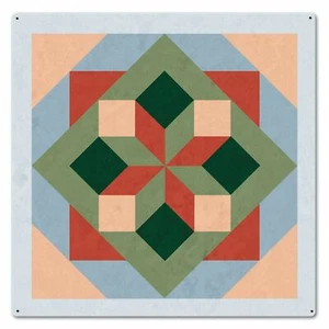 MORNING STAR DESIGN 1 QUILT BLOCKMUSTER 24" SQ STRAPAZIERFÄHIG HERGESTELLT IN DEN USA Blechschild - Bild 1 von 1