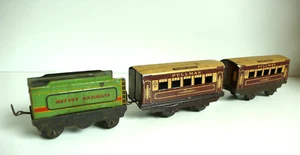 METTOY RAILWAYS ÉCHELLE "O" LOT TENDER/2 WAGONS TÔLE ÉTAT DE JEU GT BRITAIN - Imagen 1 de 10