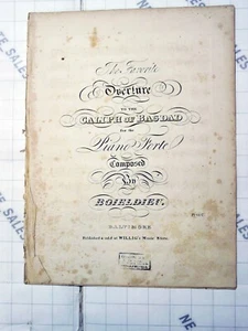 Noten Baltimore Md Willig Ouvertüre Galiph of Bagdad BOIELDIEU um 1800 - Bild 1 von 7