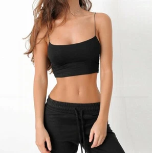 New Black Halter Crop Tops Women Casual Tube Top Female Sleeveless Cropped vest - Picture 1 of 12