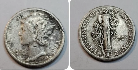 1920 S  silver Mercury Dime #81Bu Cover