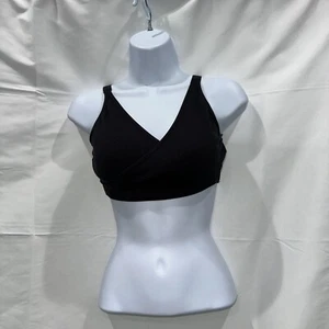 Quince Women's Black Ultra-Soft Performance Ribbed Sports Bra - Black - Picture 1 of 7