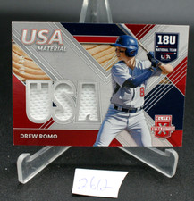 2020 Panini Elite Extra Edition USA Baseball Material Red /49 Drew Romo #USAM-DR