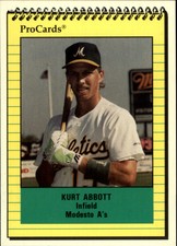 1991 Modesto A's ProCards #3092 Kurt Abbott