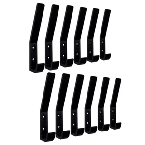 12x Garderobenhaken Kunststoff Wandhaken Jackenhaken Gaderobe schwarz lang PB014 - Bild 1 von 5