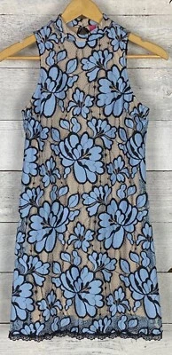 Vestido Plenty By Tracy Reese Anthro Mujer 0 ALine Floral Encaje Cuello Simulado Cóctel Foto 1 de 4
