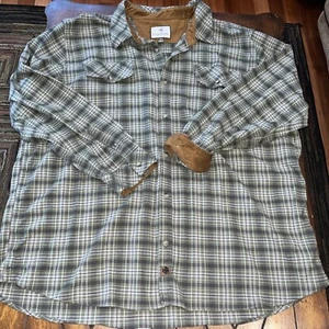 Legendary Whitetails Shirt Mens 4XT Green Blue Check Plaid Flannel Button Up - Picture 1 of 7