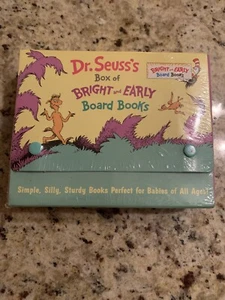 Vintage 1996 Dr Seuss's Box of 4 Bright & Early Board Books Carrying Case Sealed - Picture 1 of 1