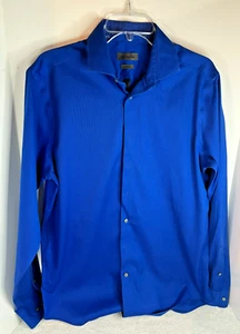 Calvin Klein Royal Blue Slim Fit NonIron Long Sleeve Button Front Dress Shirt - Picture 1 of 9