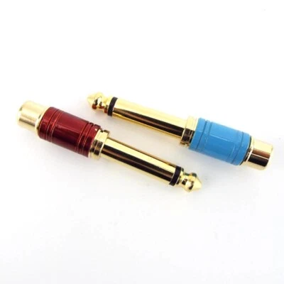 1/4X 6.35mm 1/4" Male Mono Plug To RCA Female Jack Audio Adapter Cable Connector - Image 1 of 4