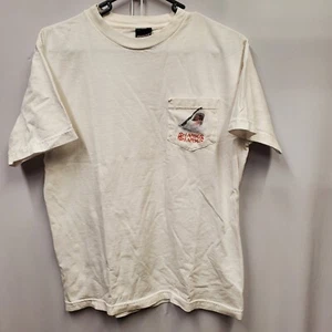Vintage 90s Sherry's Best Sharks Man Eaters Of The World Pocket T Shirt Size M - Picture 1 of 19