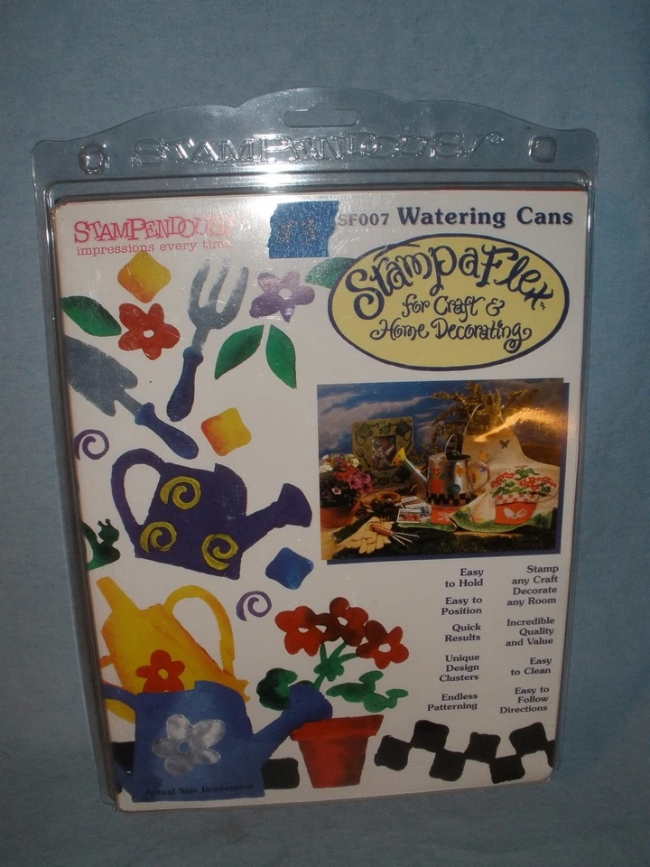 Stampendous SF007 Watering Cans Crafts Home Decorating Stamps NEW #3 - Image 1 of 1
