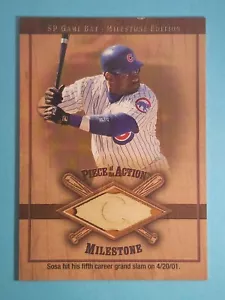 2001 Upper Deck SP Game Bat Edition Piece Of The Action Relic Sammy Sosa ⚾ - Bild 1 von 2