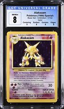 1999 Pokemon SPANISH Unlimited Base Set Alakazam Holo 1/102 CGC 8 NM-MT