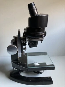 Spencer Stereo Reflector Type Microscope Case & 3 Objectives VG Condition Works - Picture 1 of 12