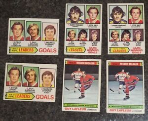 Lot Of 6 1977-78 GUY LAFLEUR O-Pee-Chee CARDS 1 , 7 , 218  Low Shipping 
